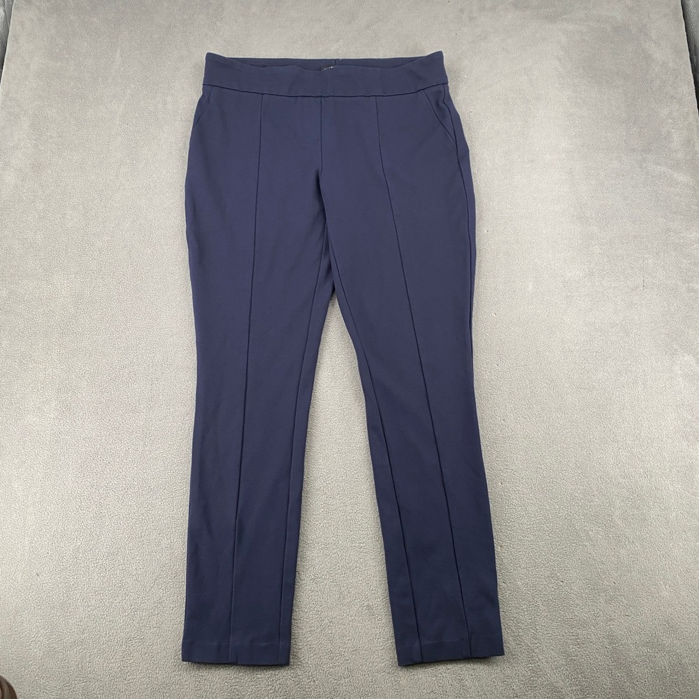 Hilary Radley Womens Navy Blue Pull On Pintuck Pants D3455A-E906 Large